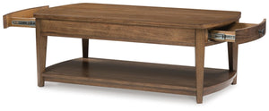 Burkbyer 2-Drawer Rectangle Coffee Table Brown