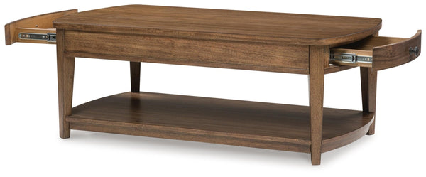 Burkbyer 2-Drawer Rectangle Coffee Table Brown
