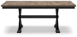Wildenauer Rectangle Dining Butterfly Extension Table Brown/Black