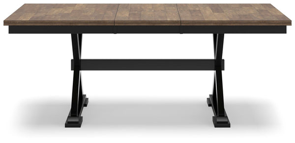 Wildenauer Rectangle Dining Butterfly Extension Table Brown/Black