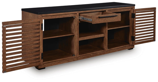 Kallari 2-Door 1-Drawer Credenza Warm Brown/Black