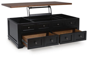 Wildenauer 2-Drawer Lift-Top Coffee Table Brown/Black