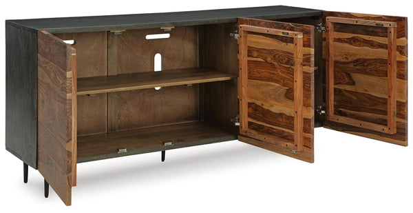 Darrey Rectangle 3-Door Accent Cabinet Natural/Brown