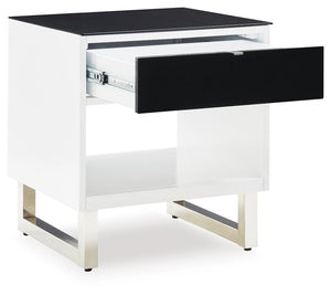 Gardoni 1-Drawer End Table White/Black