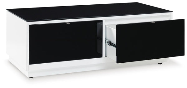 Gardoni 2-Drawer Rectangle Coffee Table White/Black
