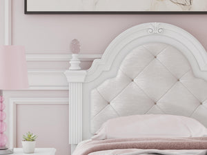 Kozlani Twin Upholstered Button Tufted Panel Headboard White