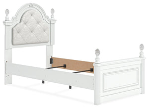 Kozlani Twin Upholstered Panel Bed White