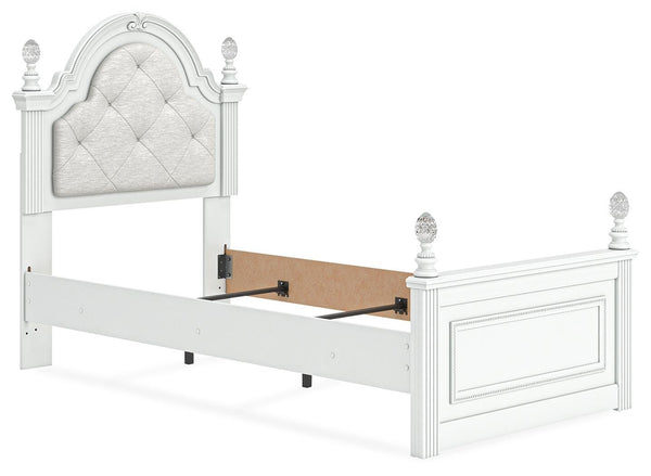 Kozlani Twin Upholstered Panel Bed White
