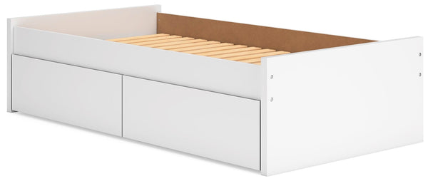 Onita Twin Platform Bed with 1 Side of Storage White