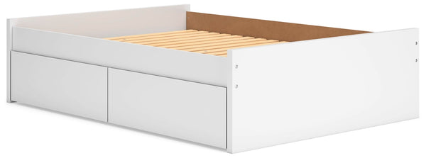 Onita Full Platform Bed with 1 Side of Storage White