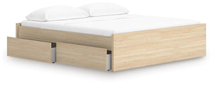 Onita King Platform Bed with 2 Sides of Storage Natural