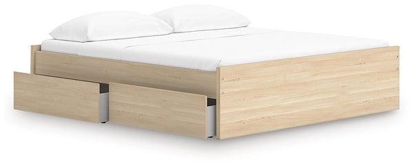 Onita King Platform Bed with 2 Sides of Storage Natural