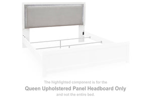 Maeling Queen Upholstered Panel Headboard White/Gray