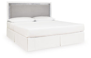 Maeling King Upholstered Panel Headboard White/Gray