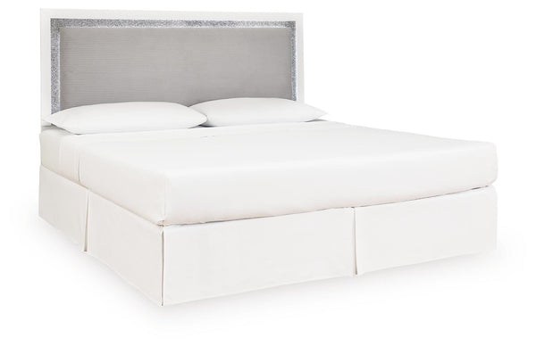 Maeling King Upholstered Panel Headboard White/Gray