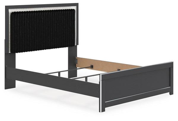 Zuraleus Queen Upholstered Panel Bed Black