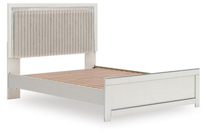 Zuraleus Queen Upholstered Panel Platform Bed White