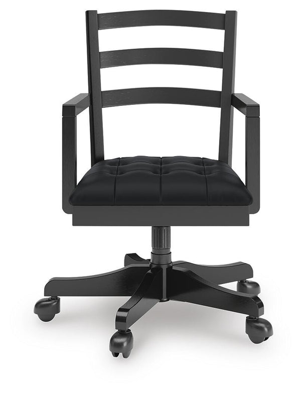 Wildenauer Home OfficeCastered Desk Swivel Adjustable Arm Chair Black