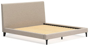 Cielden King Upholstered Bed with Roll Slats Soft Gray
