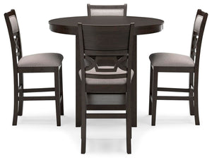 Langwest Counter-Height Dining Table & 4 Barstools Brown