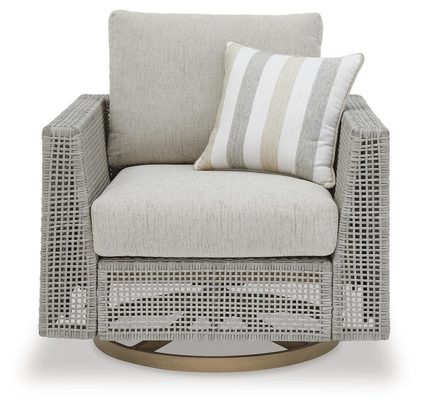 Seton Creek Outdoor Swivel Lounge with Cushion Gray