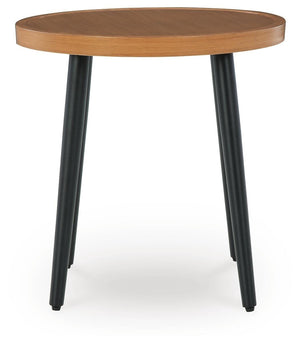 Horizon Hall Outdoor Round End Table Two-tone Brown