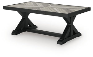 Beachcroft Outdoor Rectangle Coffee Table Black/Light Gray