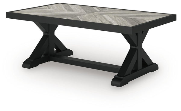 Beachcroft Outdoor Rectangle Coffee Table Black/Light Gray