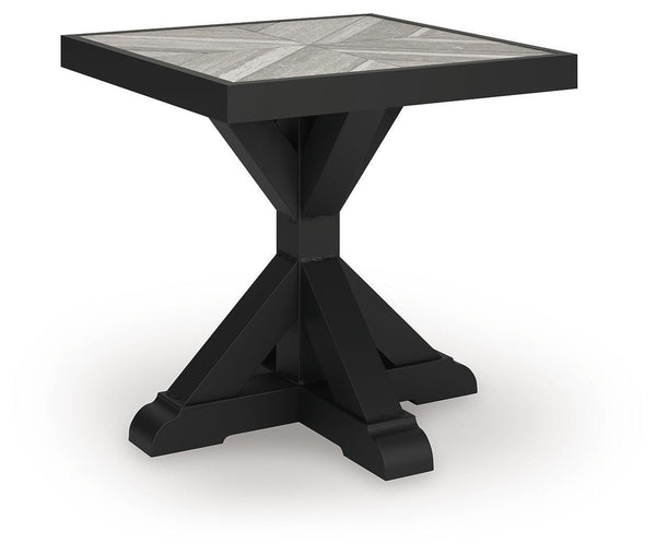 Beachcroft Outdoor End Table Black/Light Gray