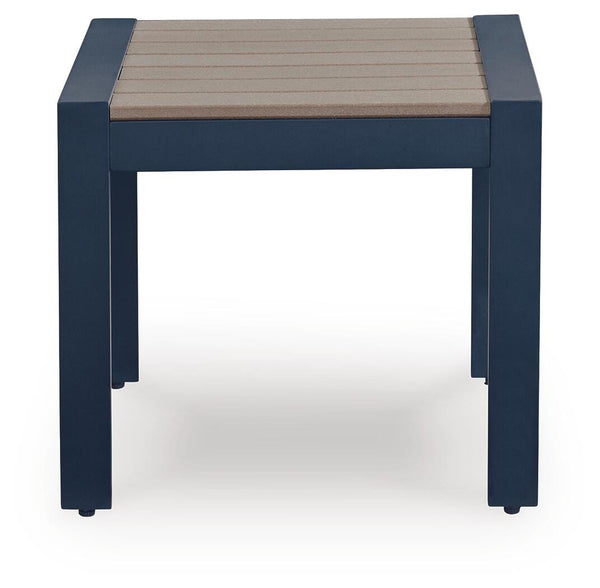 East Beach Outdoor End Table Navy Blue/Driftwood