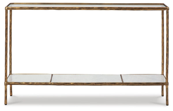 Ryandale Console Sofa Table Antique Brass Finish