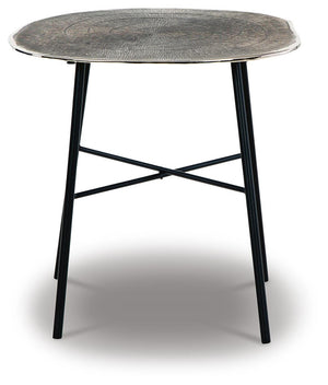 Laverford Round End Table Chrome/Black