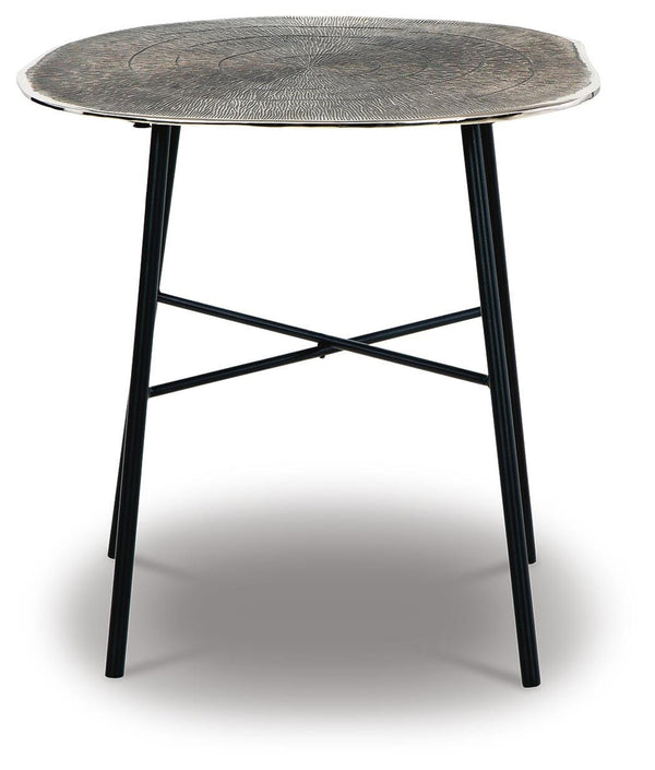 Laverford Round End Table Chrome/Black