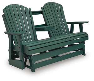 Shell Beach Outdoor Loveseat Glider Green