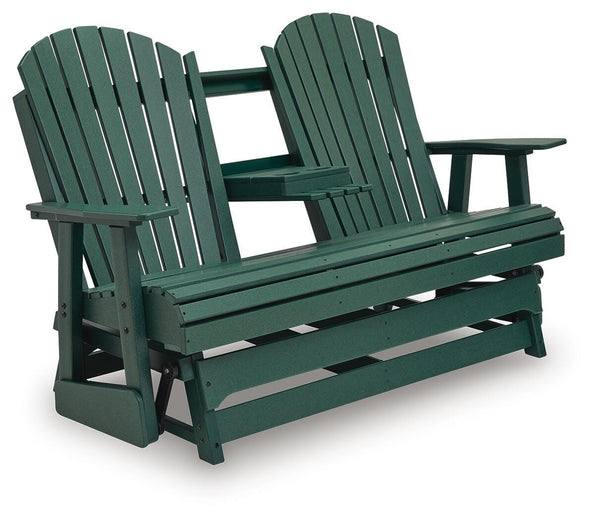 Shell Beach Outdoor Loveseat Glider Green