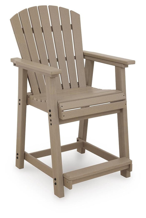 Seacliff Beach Outdoor Counter-Height Barstool Medium Brown