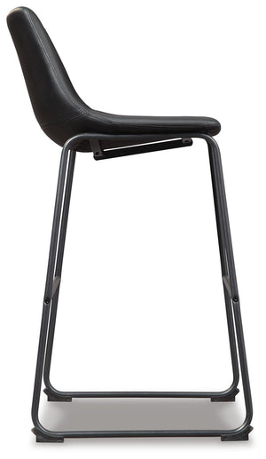 Centiar Pub Height Upholstered Barstool Black