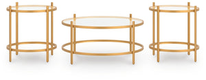 Pearlox 3-Piece Occasional Table Set Gold