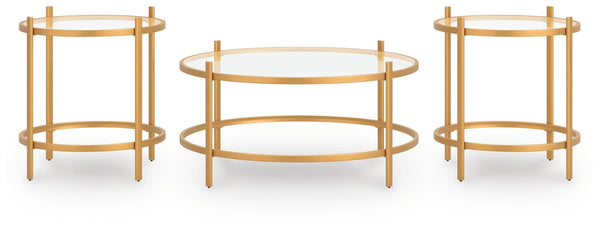 Pearlox 3-Piece Occasional Table Set Gold