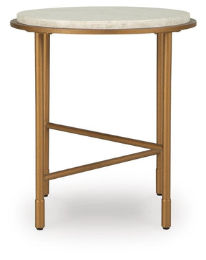 Alben Round End Table Antique Gold