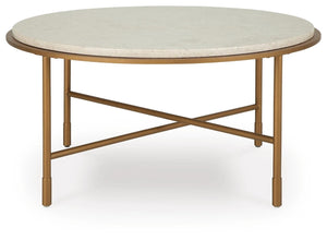 Alben Round Coffee Table Antique Gold