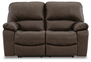 Leesworth Power Reclining Sofa, Loveseat & Recliner Dark Brown