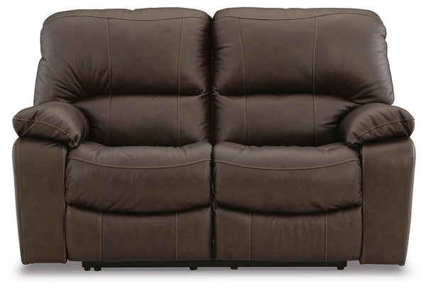Leesworth Power Reclining Sofa, Loveseat & Recliner Dark Brown