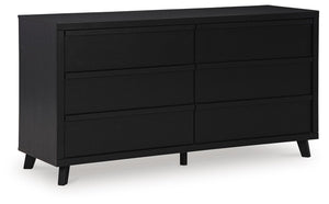Danziar Queen Panel Bed, Dresser & Nightstand Black
