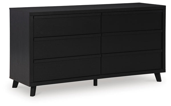Danziar Queen Panel Bed, Dresser & Nightstand Black