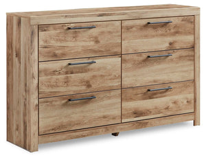 Hyanna Queen Panel Bed, Dresser, & Nightstand Tan Brown