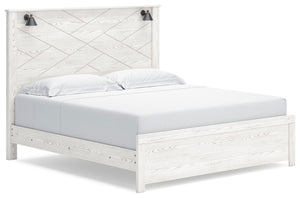 Gerridan King Panel Bed, Dresser, Mirror & Nightstand White/Gray