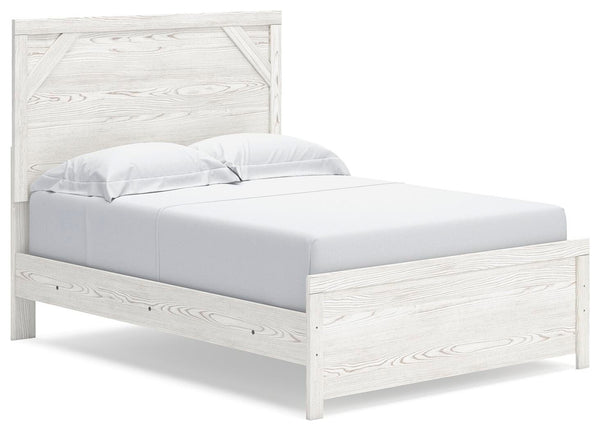 Gerridan Full Panel Bed, Dresser, Mirror & Nightstand White/Gray