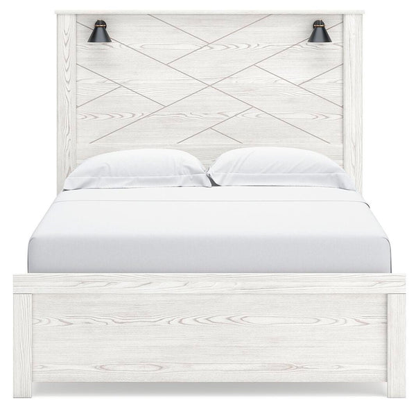 Gerridan Queen Panel Bed, Dresser & Mirror White/Gray