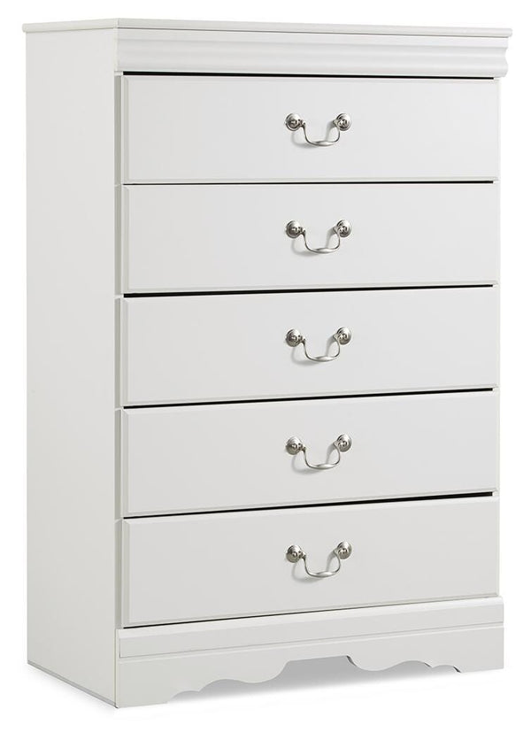 Anarasia Twin Sleigh Bed & Chest White